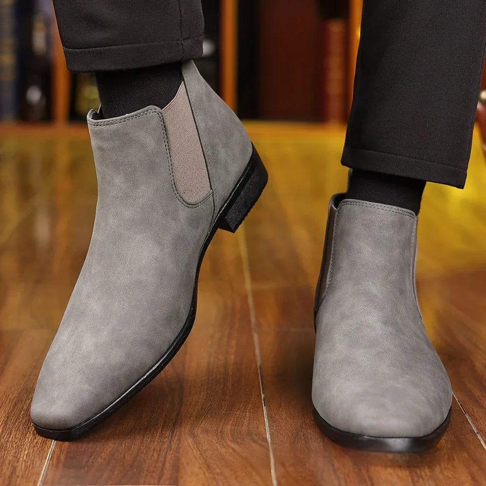 British Style Leather Boots Men's Shoes