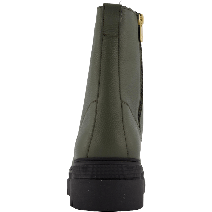 Bicolor Leather Lace-up Army Green