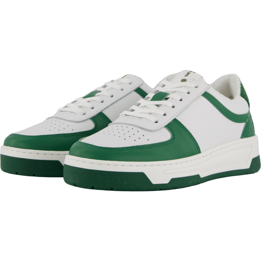 The Ella White Leather/green