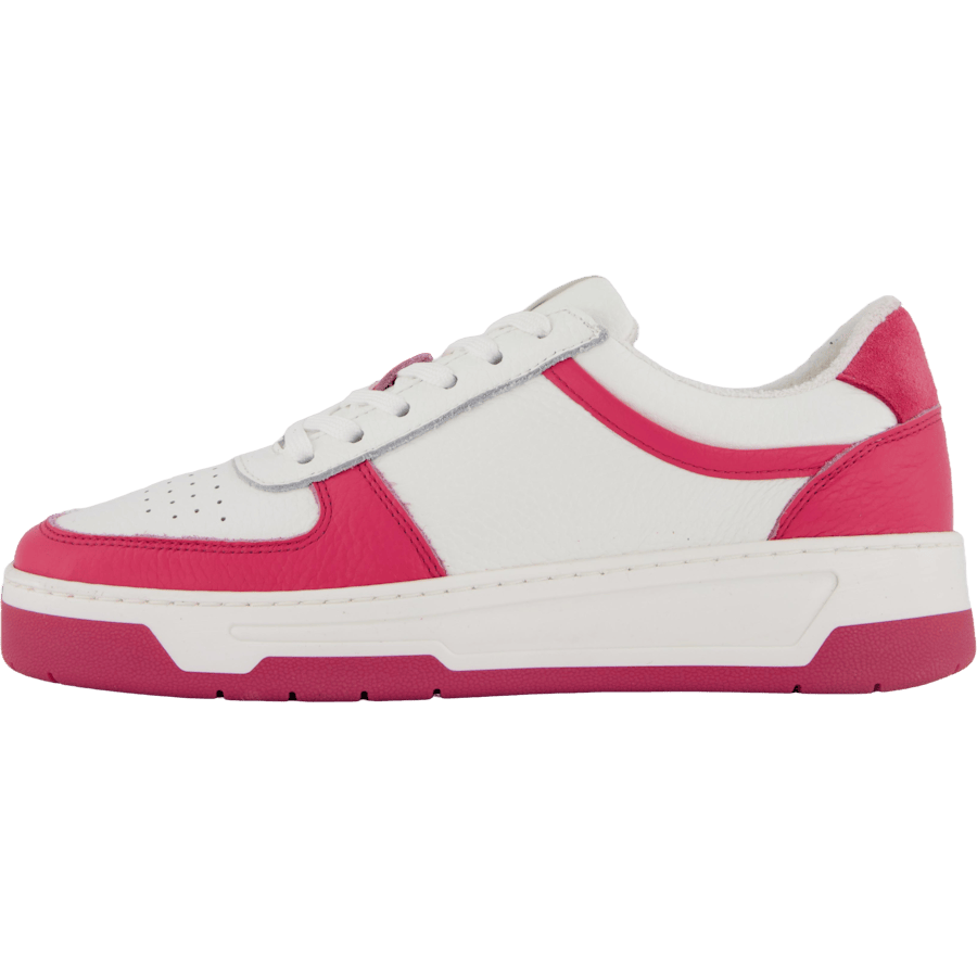 The Ella 2.0 White/fuxia Tumbled Leather