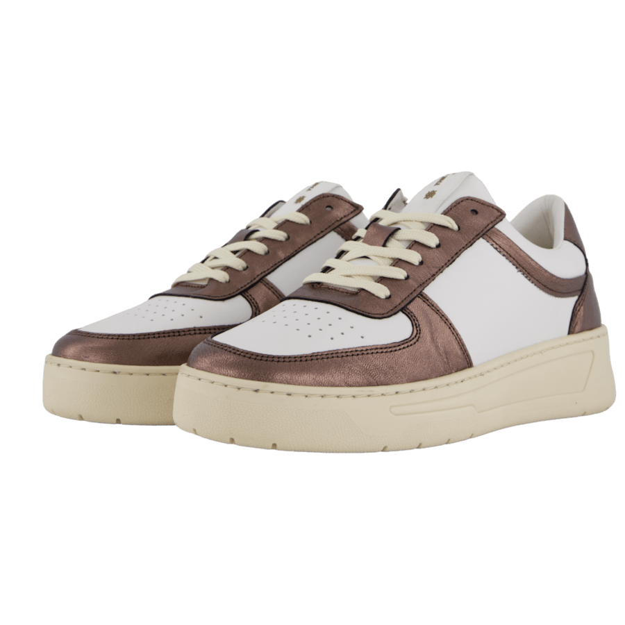 The Ella 2.0 White Leather/bronze