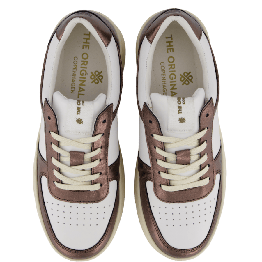 The Ella 2.0 White Leather/bronze