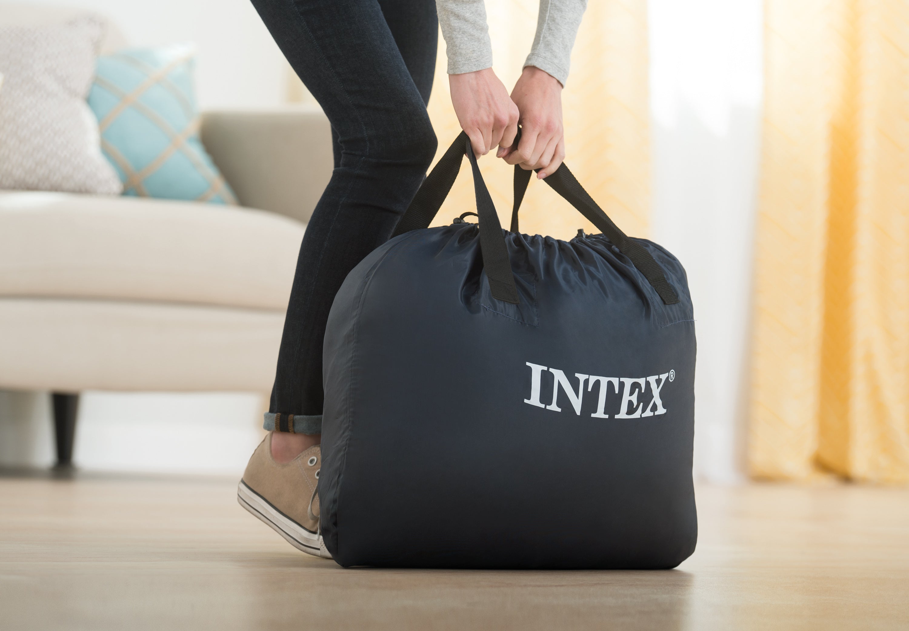 INTEX Ultra Plush Luftmadrass -Brun Dubbel