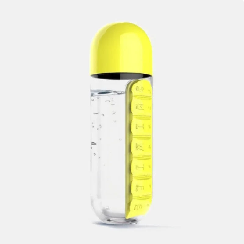 Wasserflasche mit Pillenorganizer