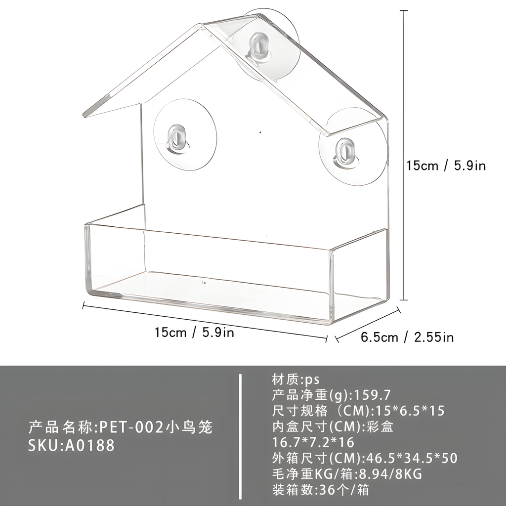 Window Acrylic Bird Feeder