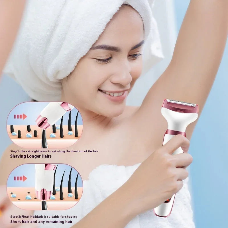 Five-In-One Lady Body Hair Shaver Women's Electric Private Part Hair Trimmer Device