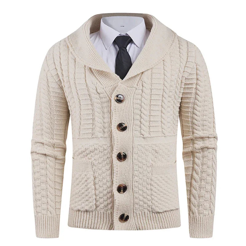 Men's Long-Sleeve Warm Elegant Cardigan Sweater