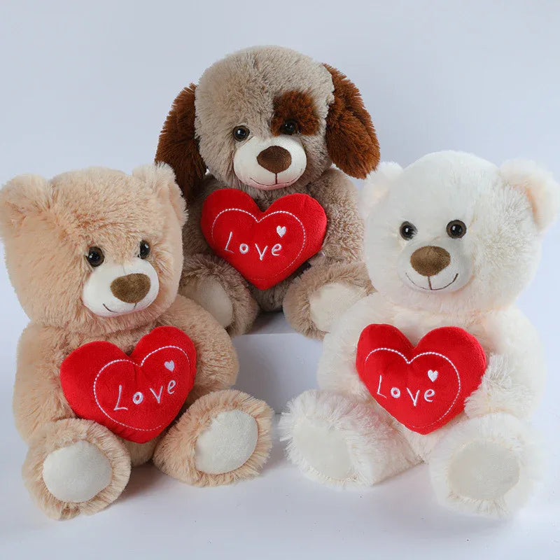 Cute Heart-Hugging Teddy Bear Puppy Doll Plush Toys