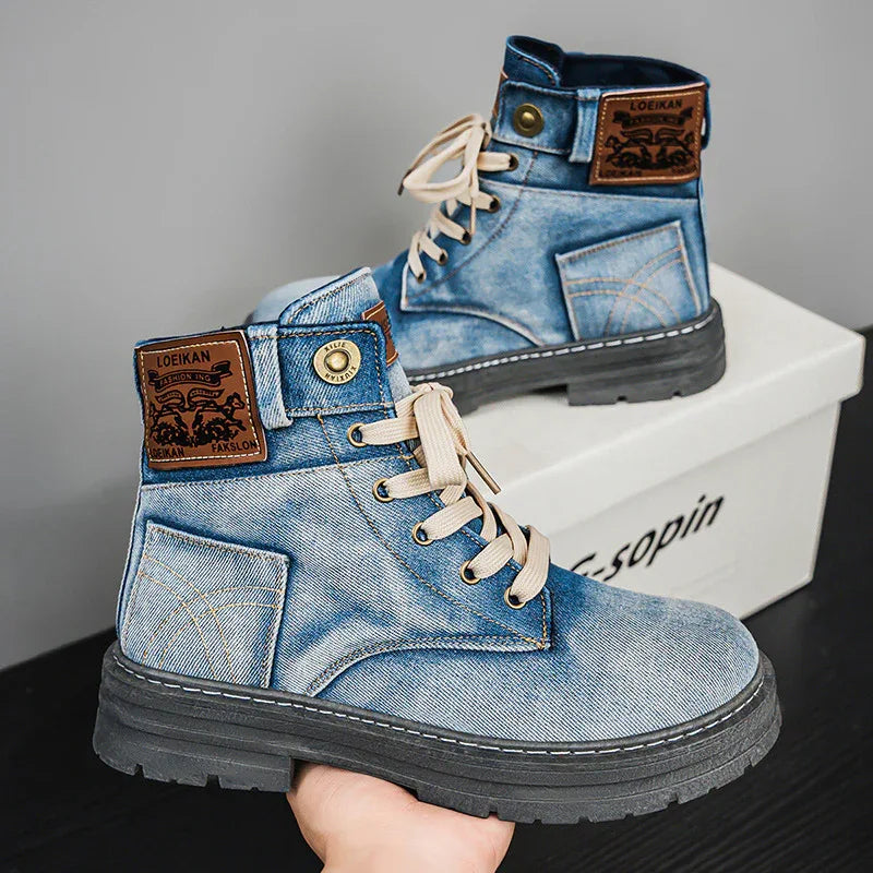 Men's Casual Denim Casual Martin Boots