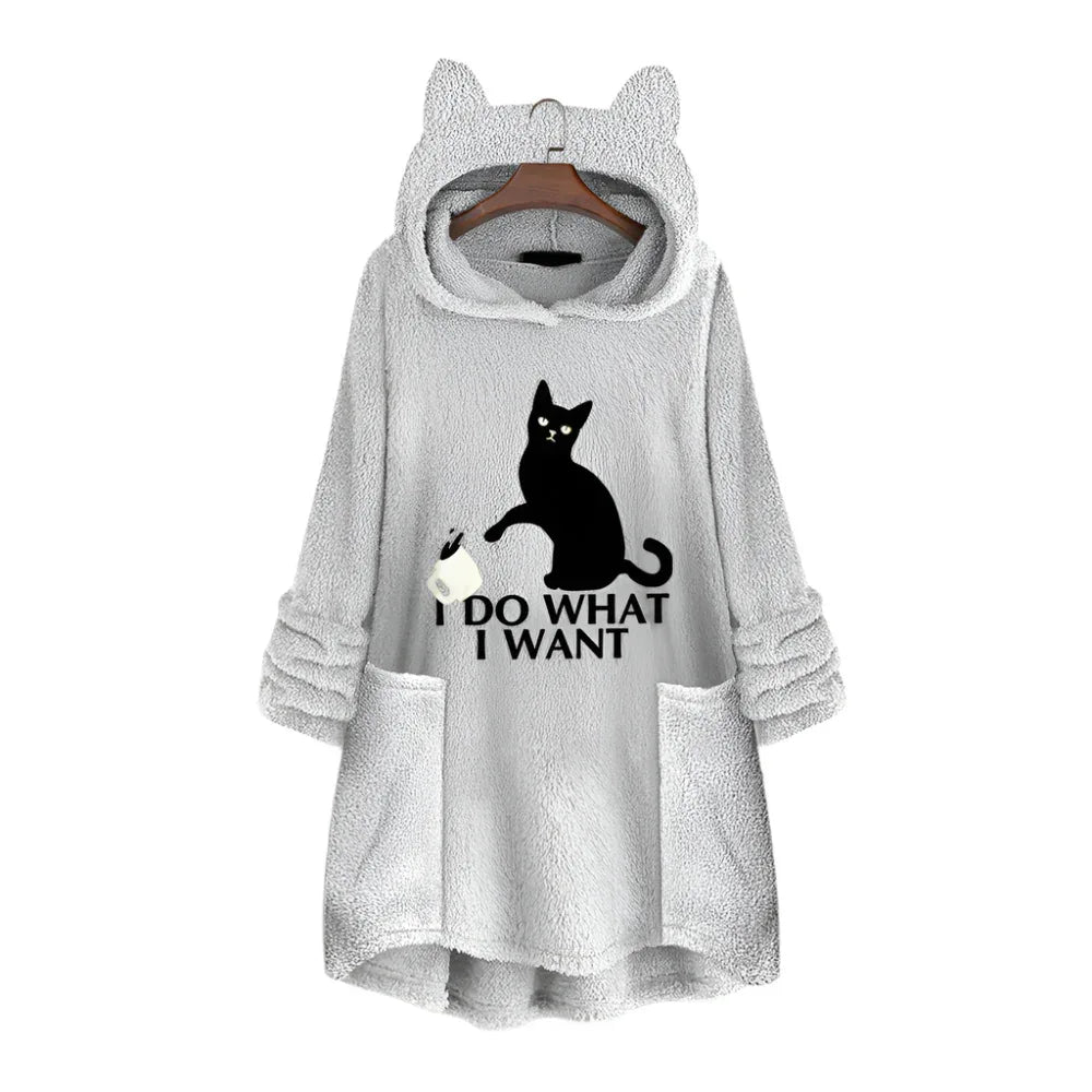 Women's Long Cat Hoodies