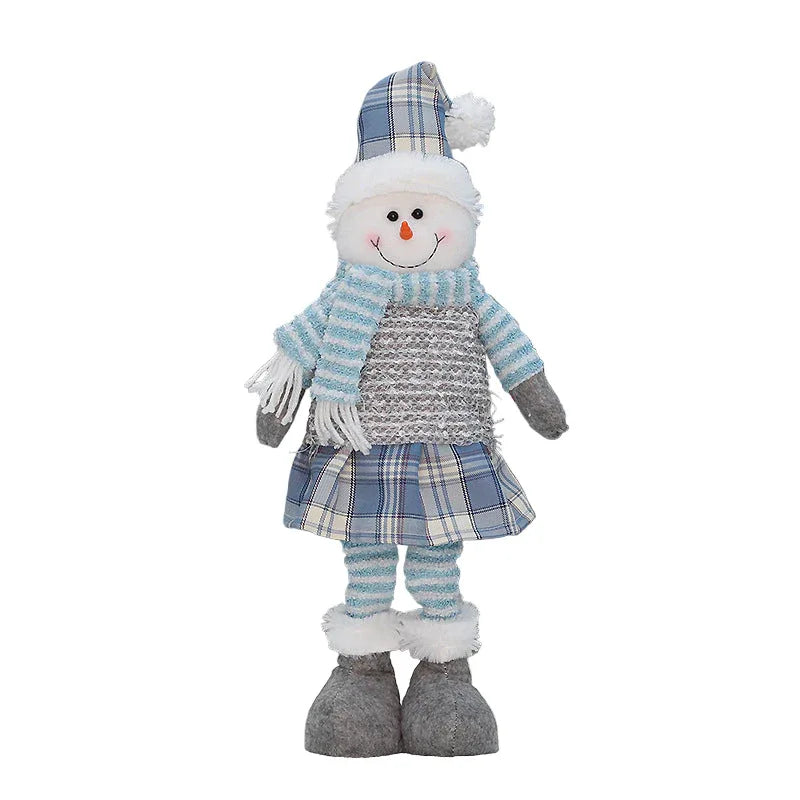 Large Blue Fabric Retractable Christmas Dolls