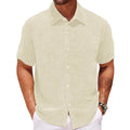 Men's Square Collar Short Sleeve Velvet Shirt