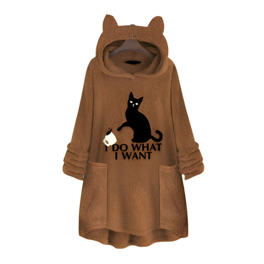 Women's Long Cat Hoodies