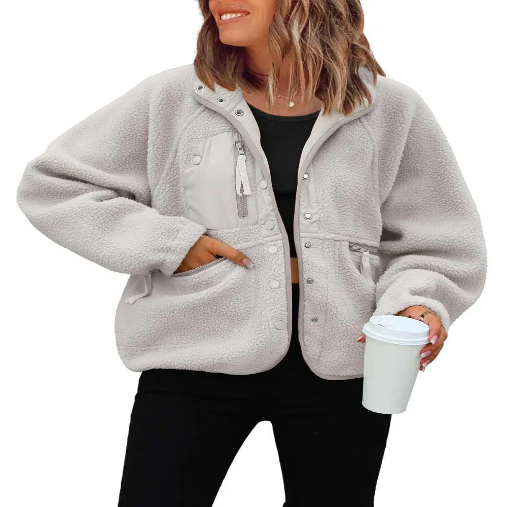 Women's Polar Fleece Sports And Leisure Sweater Jacket Top