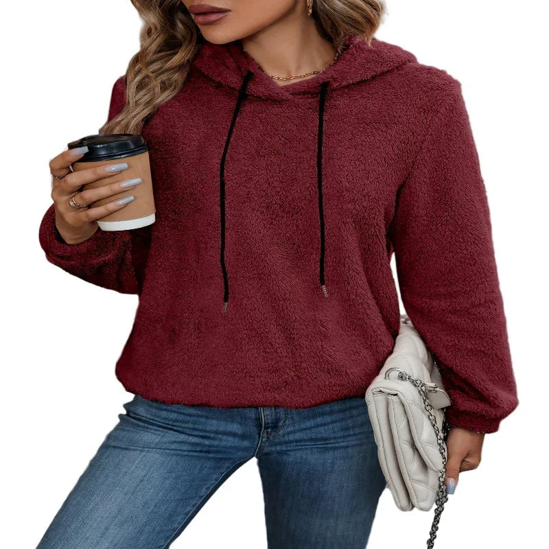 Fashion Tops Women's Double-Sided Velvet Solid Color Hoodies