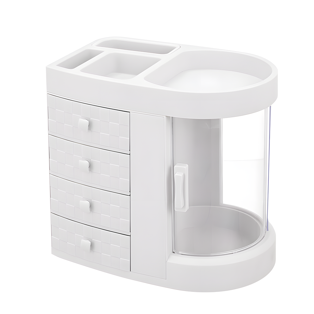 Rotating Makeup Organizer With Drawers