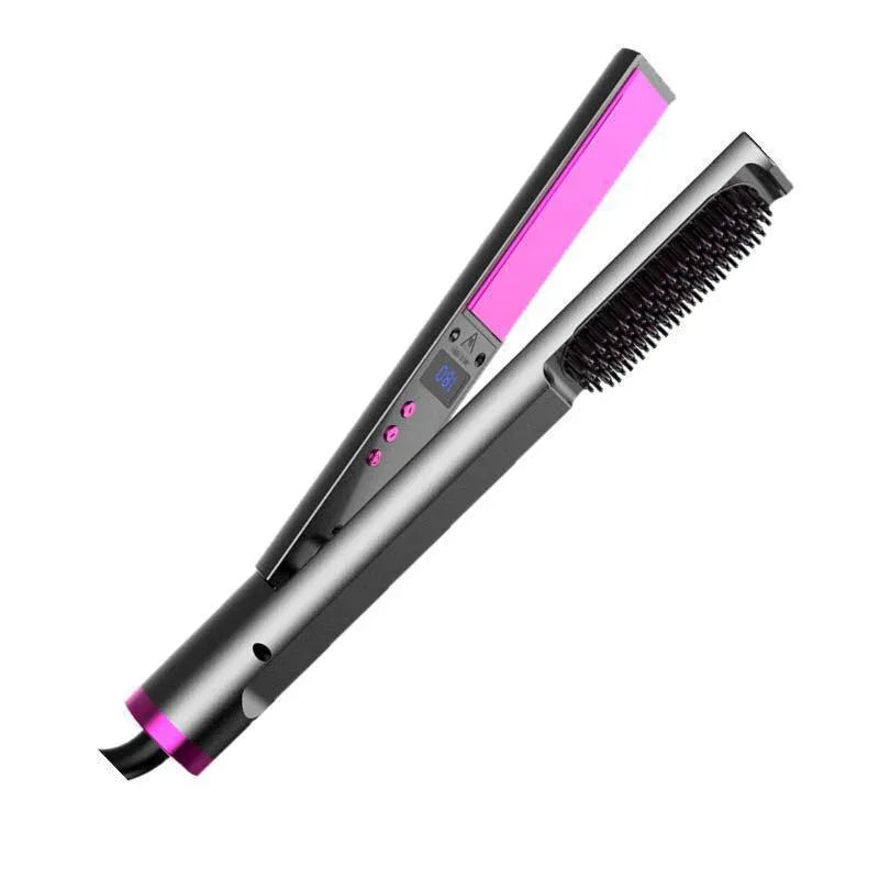 Three-in-one Multifunctional Hair Straightener Comb Roll Splint Wet And Dry Hair Dual-Use