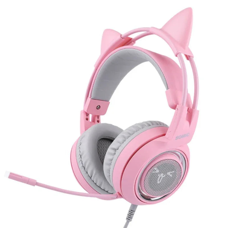 G951 Gaming Headset USB 7.1 Virtual Surround Sound LED Cat Ear Headphones