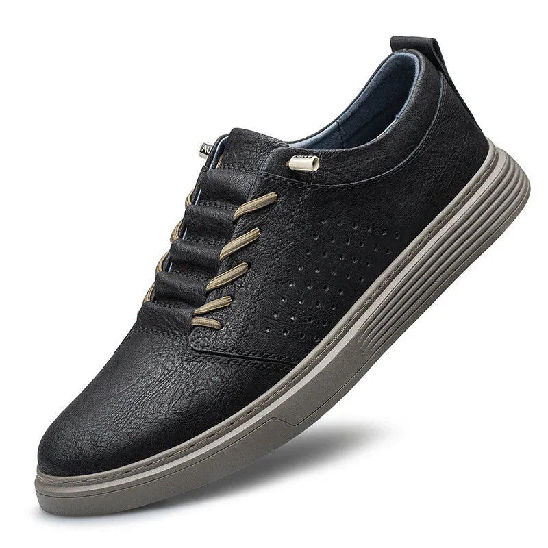 Hollow-Out Breathable Shoes Casual Spring And Summer Low-Top Cowhide Surface Fashion Sneakers