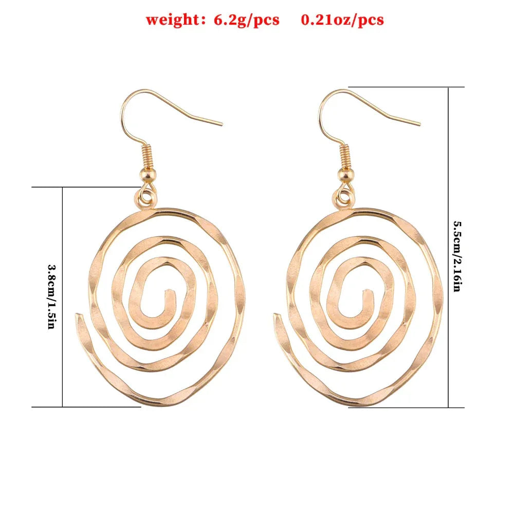 Creative Hollow Circular Vortex Earrings For Women