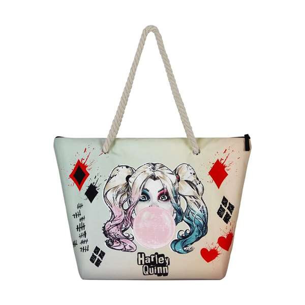 Strandväska Harley Quinn Multicolour, rymlig och färgglad