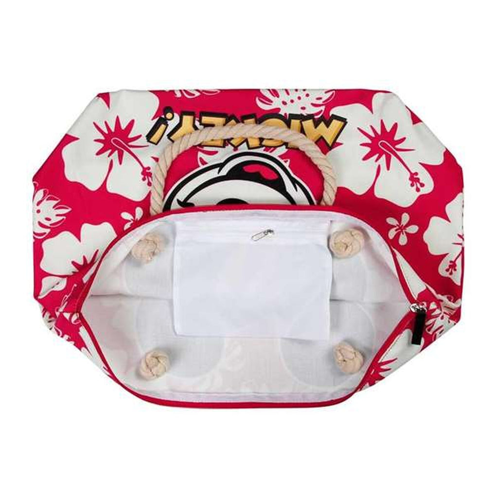 Strandväska Mickey Mouse hawaii, rosa, lätt och praktisk