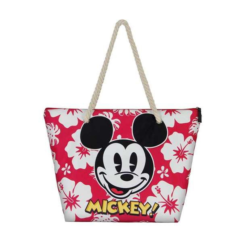 Strandväska Mickey Mouse hawaii, rosa, lätt och praktisk
