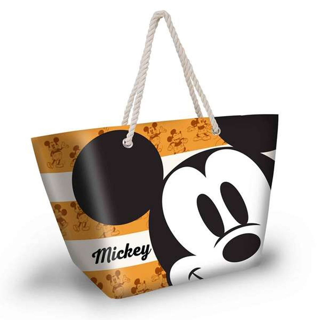 Strandväska Mickey Mouse, gul och orange, rymlig