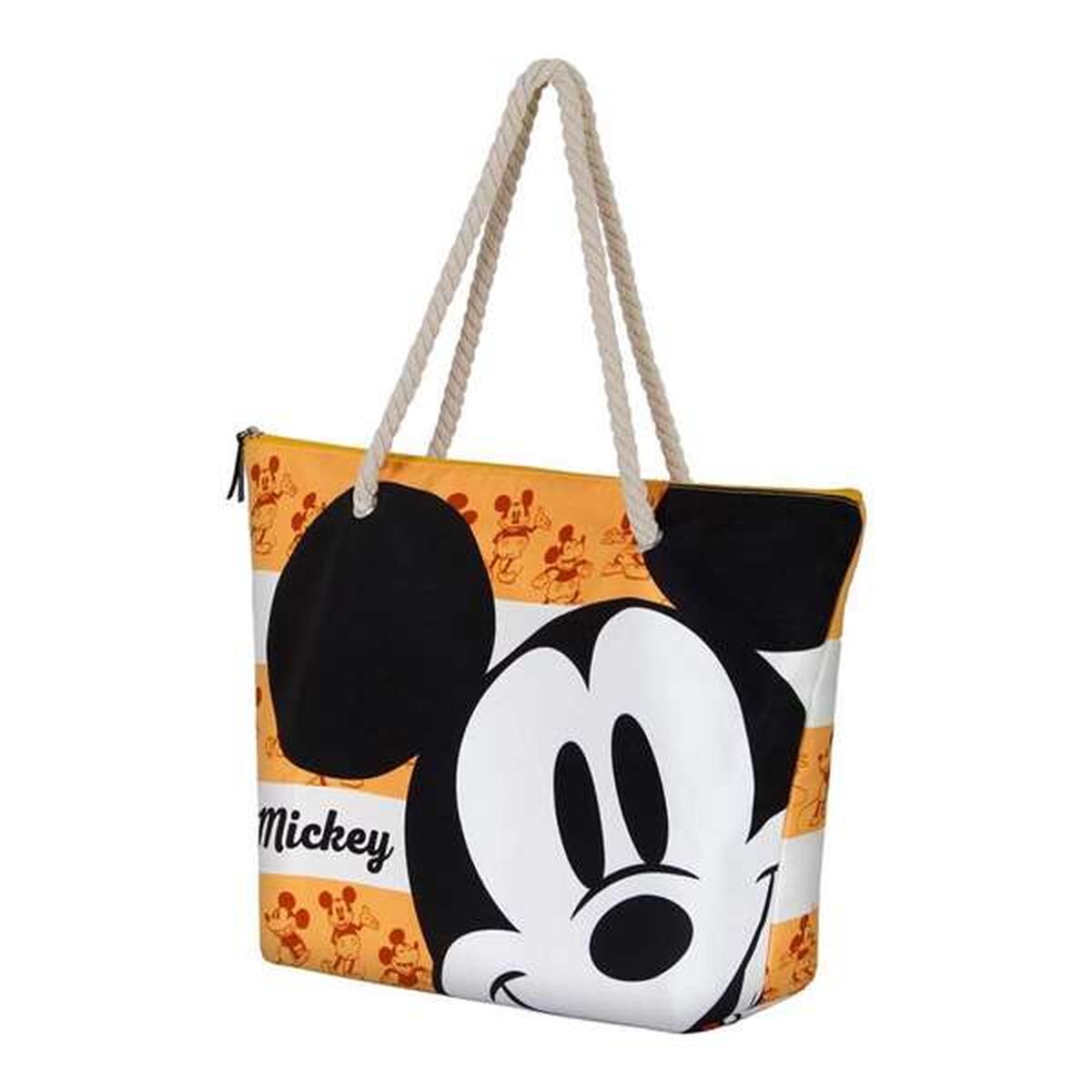 Strandväska Mickey Mouse, gul och orange, rymlig