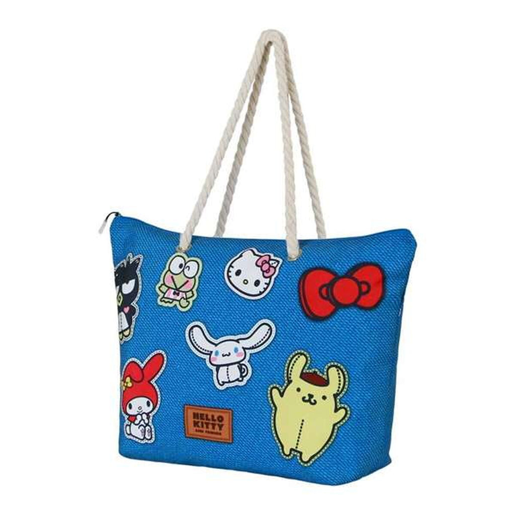 Strandväska Hello Kitty, blå, lätt och rymlig