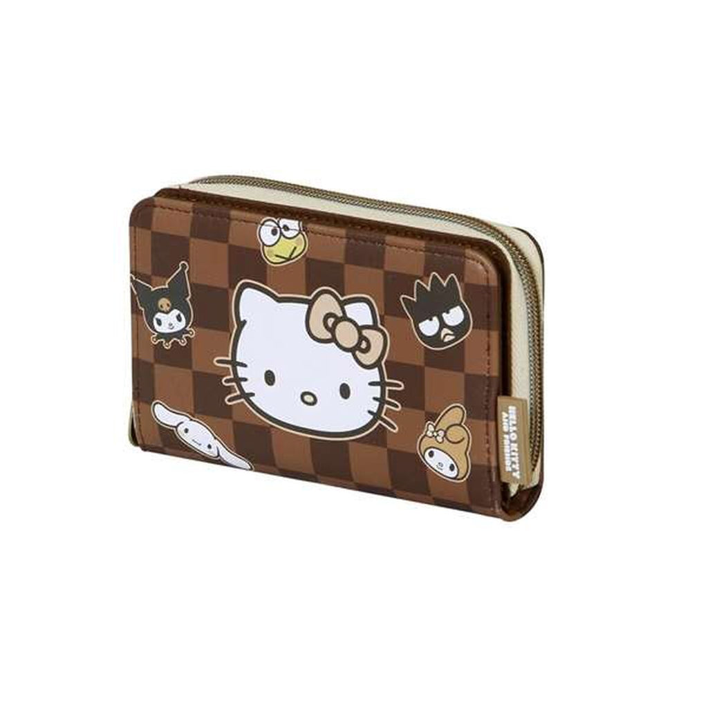 Plånbok Hello Kitty i polyester, brun med blixtlås