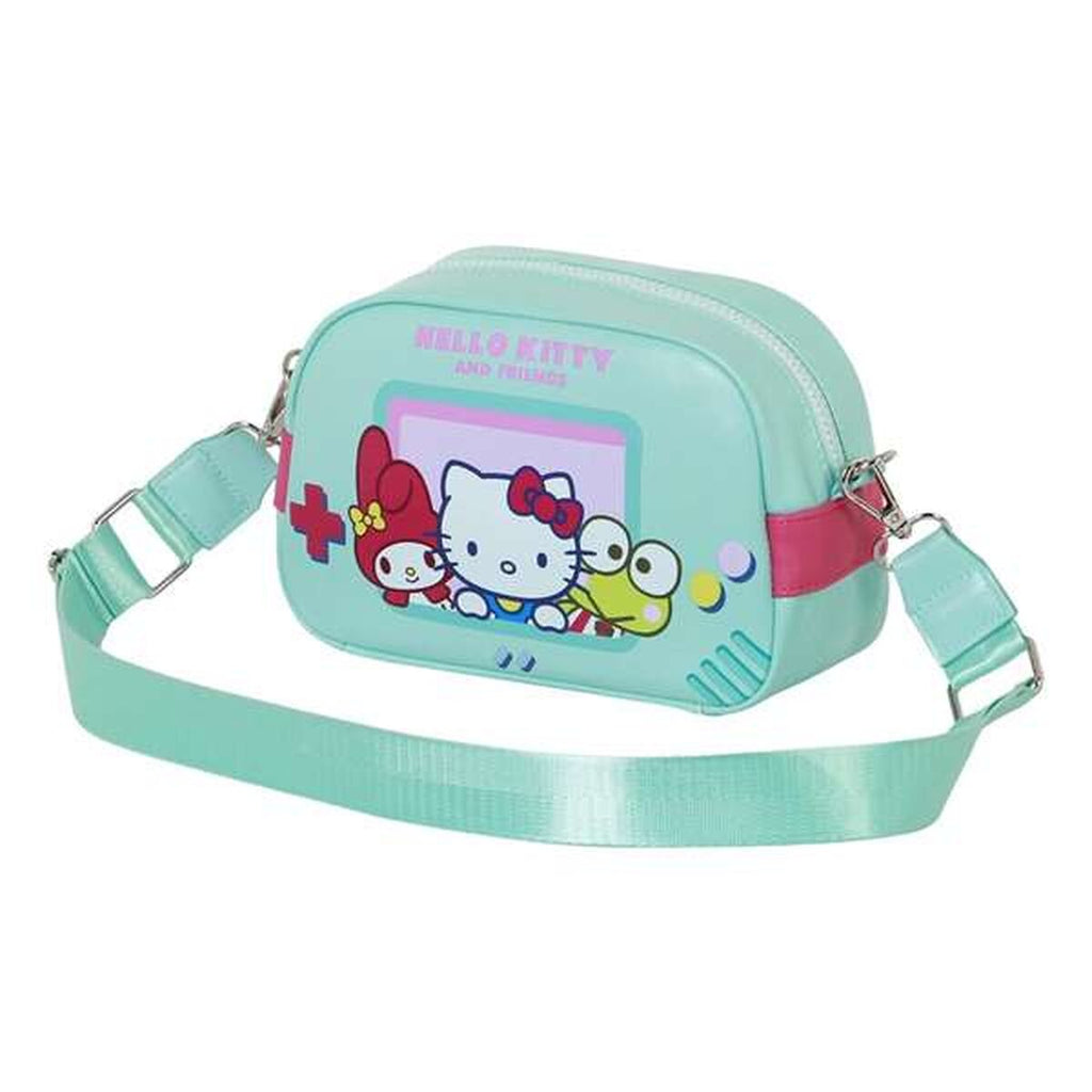 Axelväska Hello Kitty för barn, turkos, dragkedja