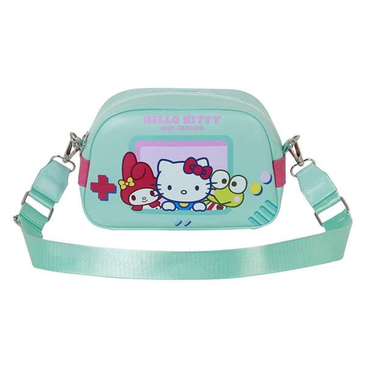 Axelväska Hello Kitty för barn, turkos, dragkedja