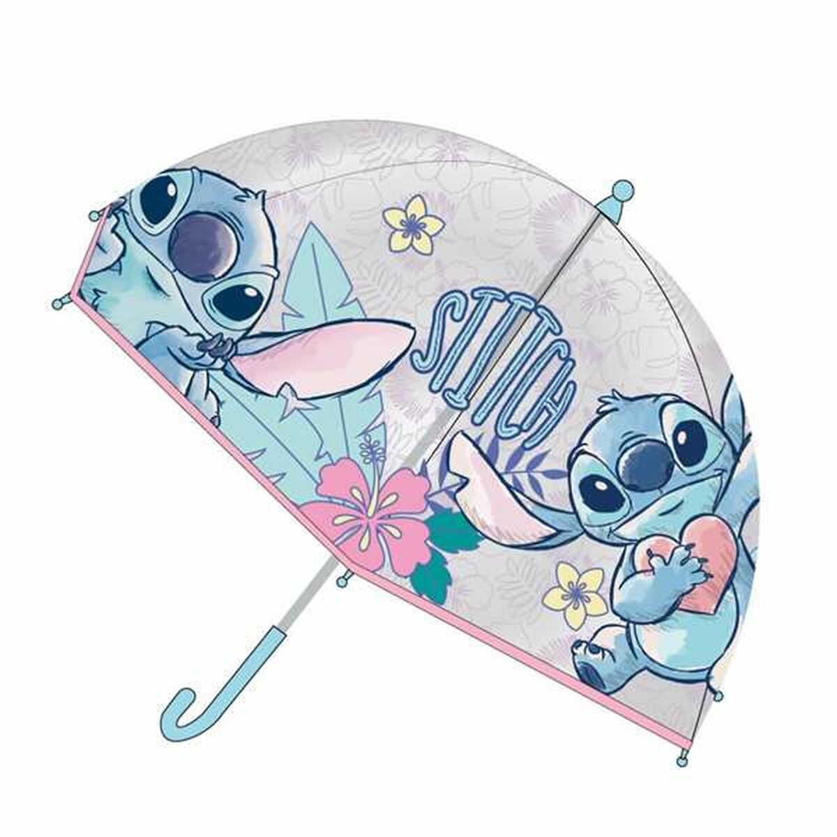 Barnparaply Stitch, rosa, kompakt