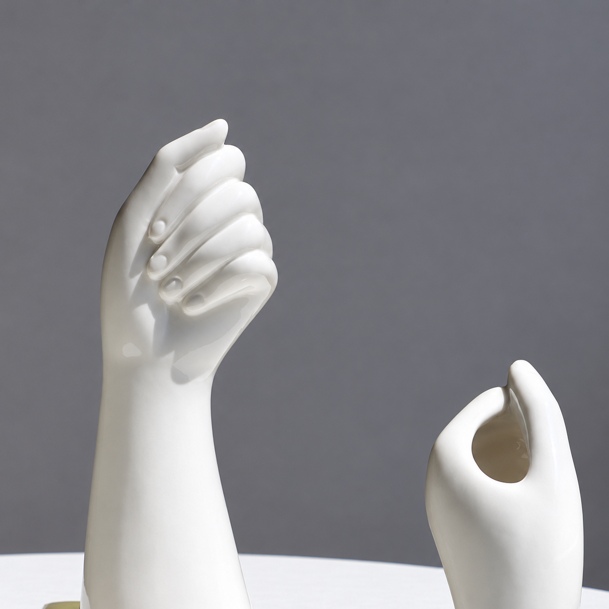 Hand-Shaped Ceramic Vase