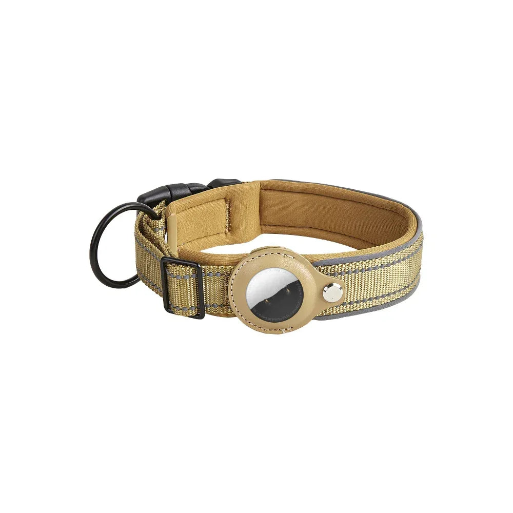 Airtag Leather Case Nylon Dog Cat Pet Anti-Lost Location Tracker Collar