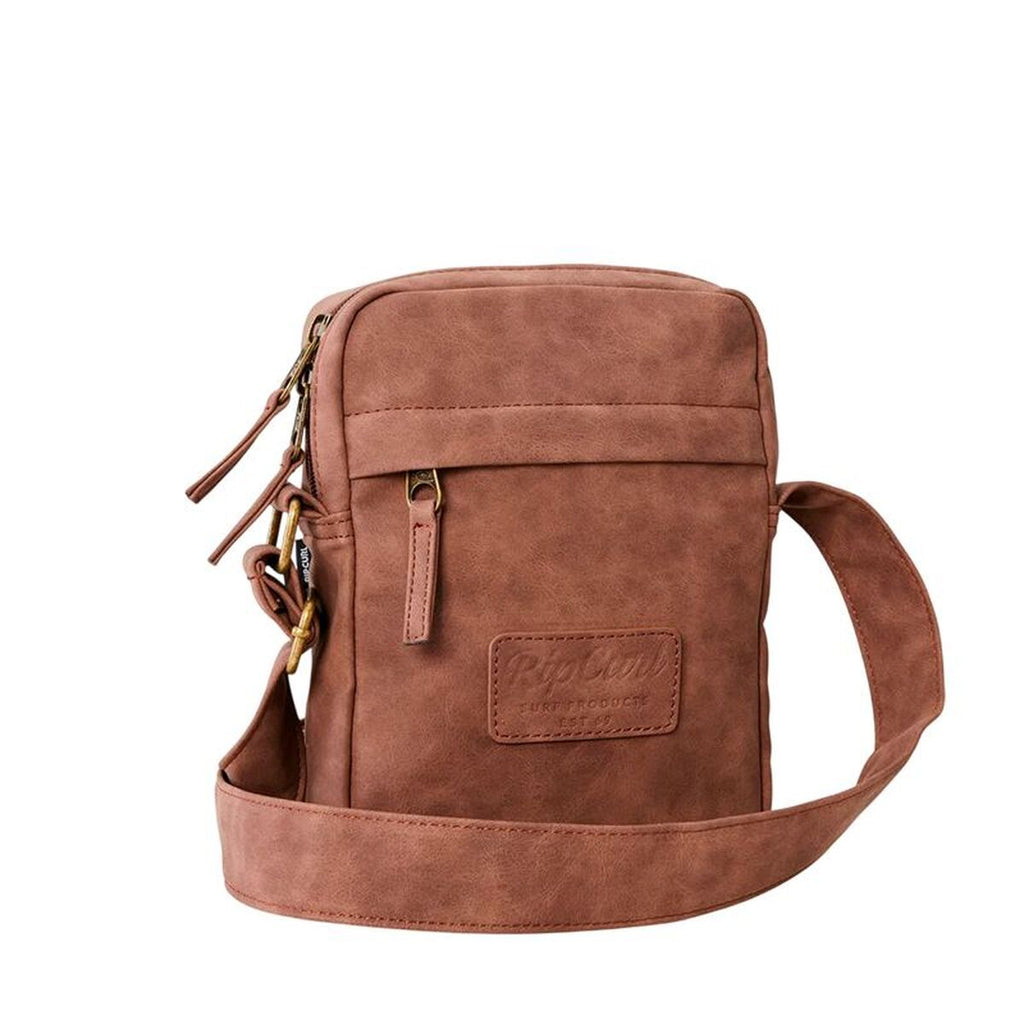 Axelväska Rip Curl Classic Leazard No Idea Pouch, brun, kompakt format
