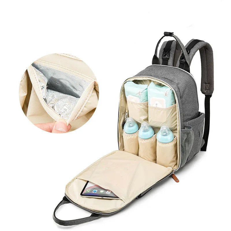 Women's Multifunctional Waterproof Diaper Bag Backpack With Insulated Pockets