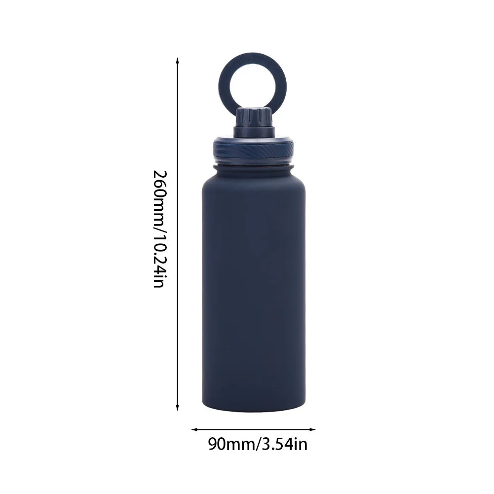 Isolierte Wasserflasche mit Handyhalterung