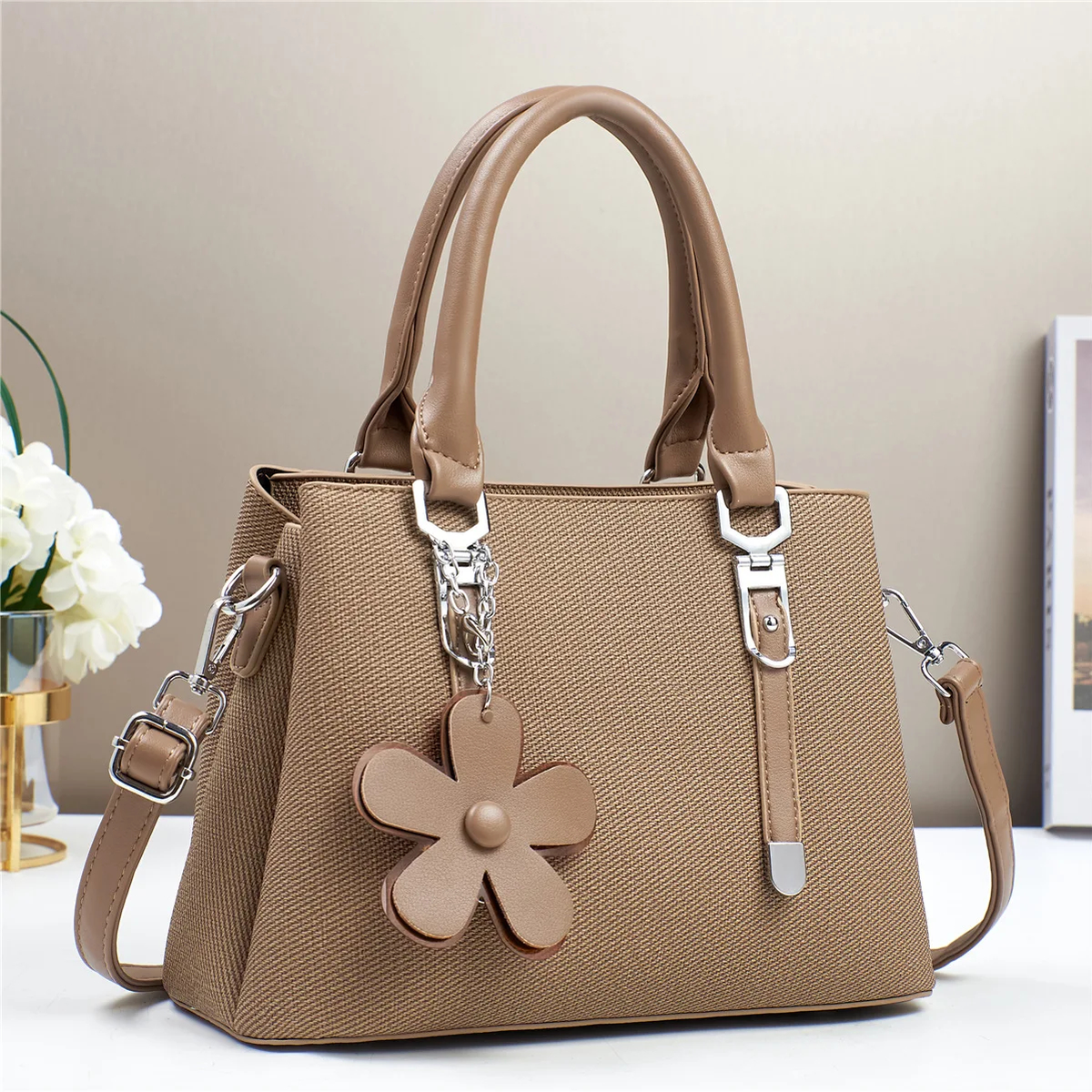 Flower Charm Crossbody Handbag
