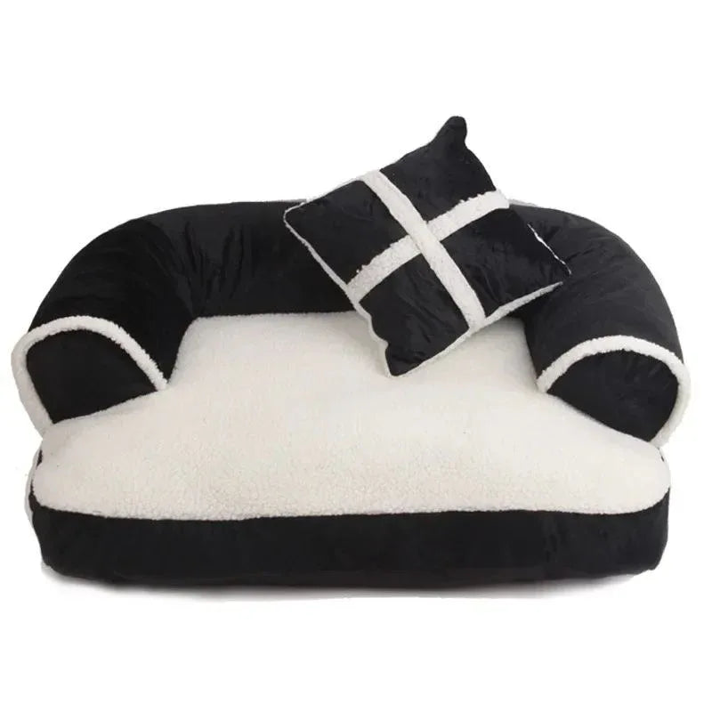 Soft Cat Dog Pet Bed Warm Comfortable Sofa With Pillow