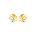 Hollow Out Wild Rose Stud Gold Earrings-0
