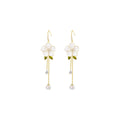 Aromatic Camellia Tassle Gold Earrings-0