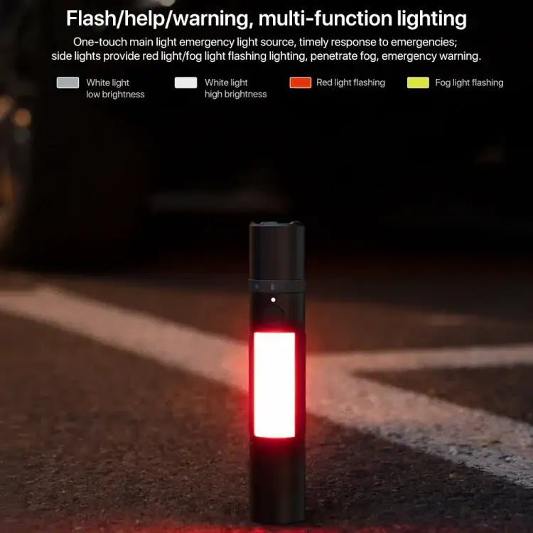 Multifunktionell Ficklampa 1000LM med Fönsterkross, Skärare och Magnetfäste