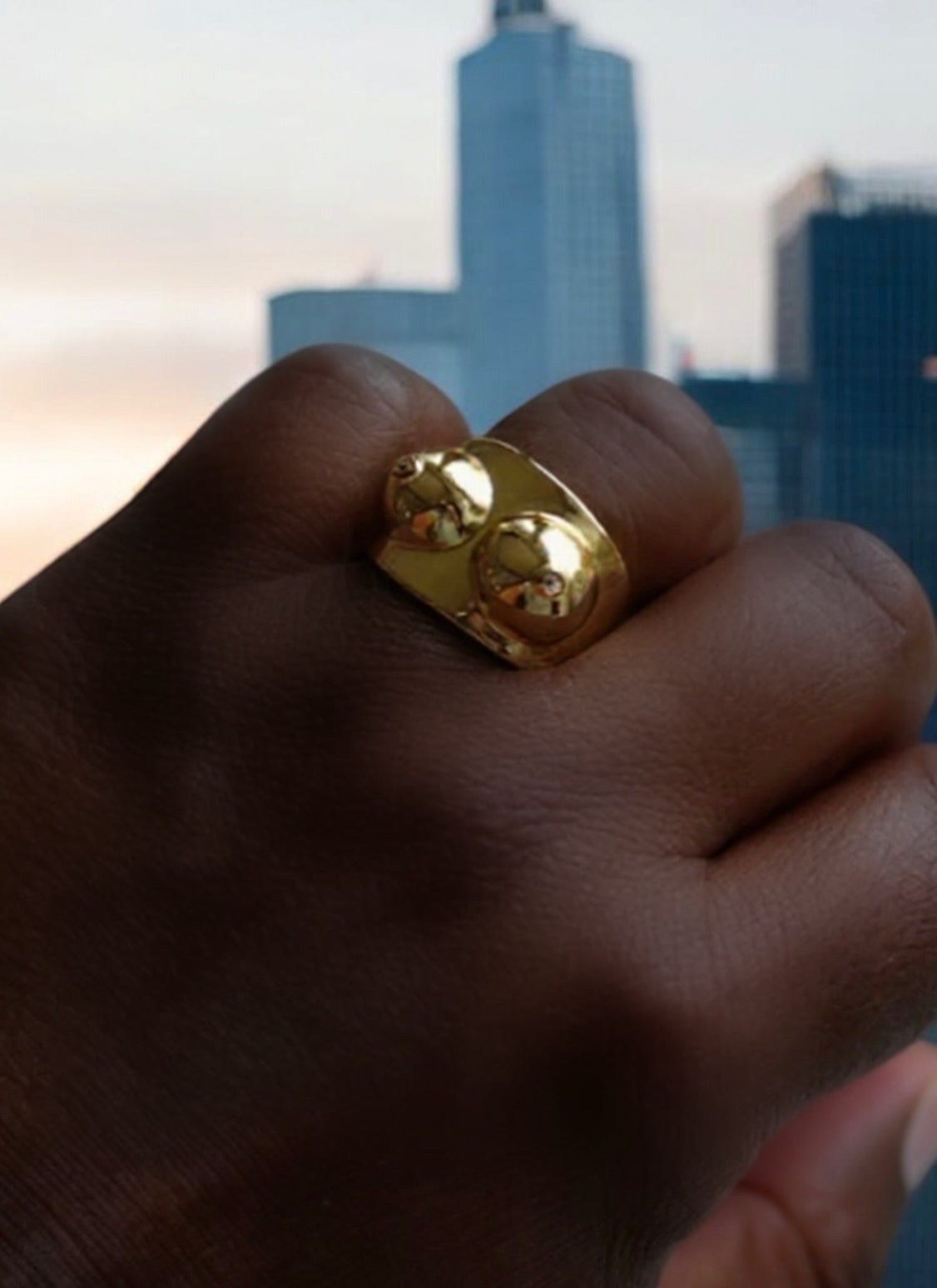 Boobs gold ring