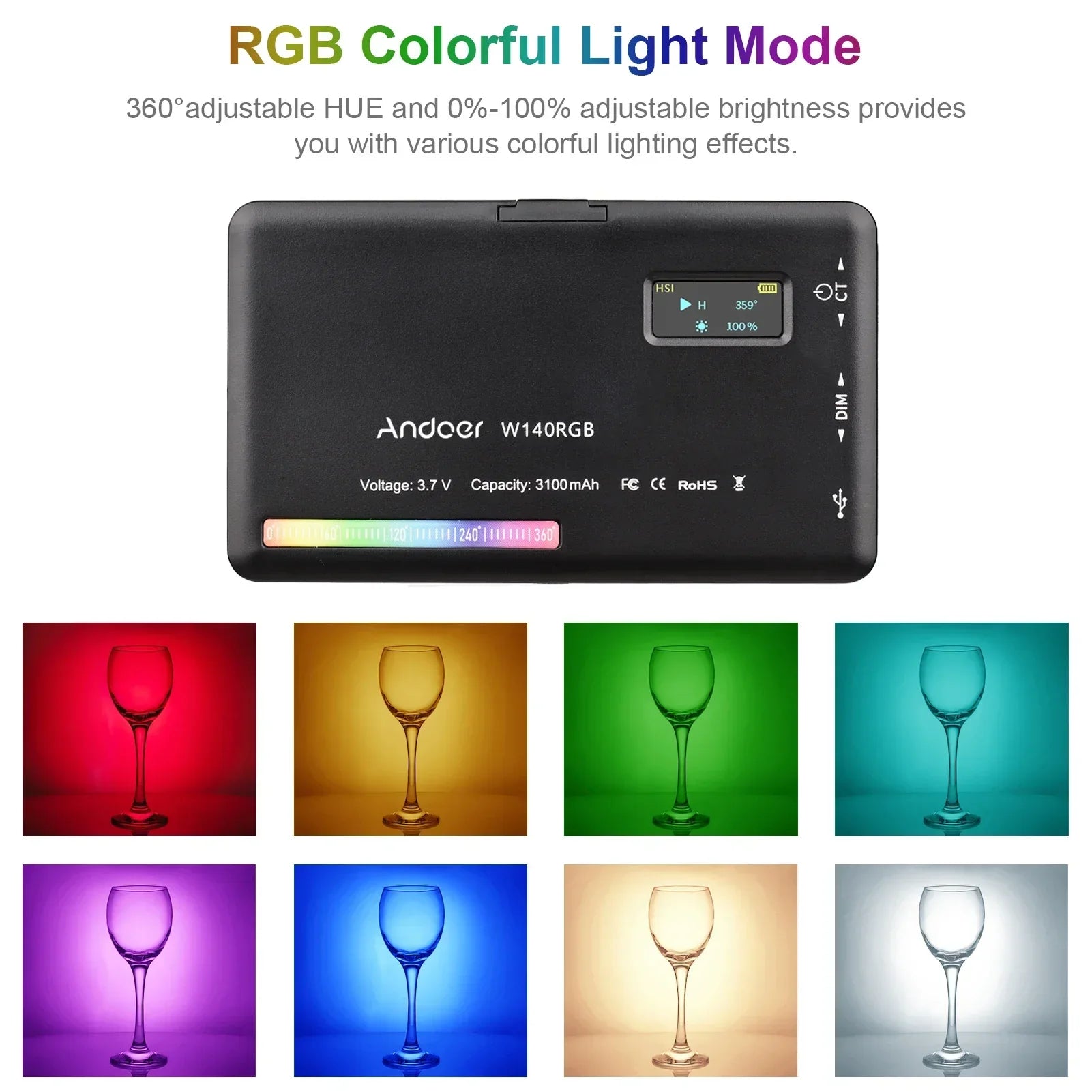 LED-Videoleuchte 2500-9000K für Vlogging und Livestreaming 