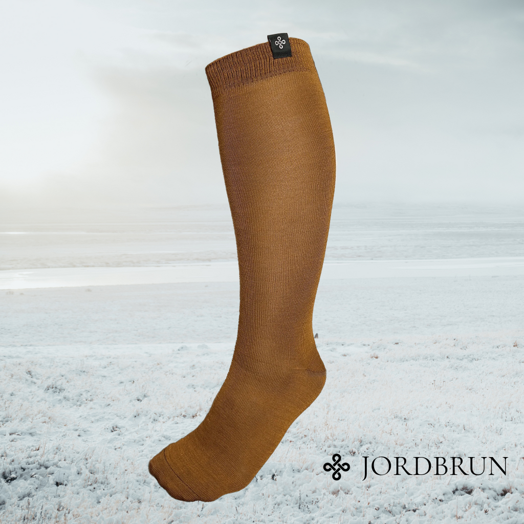 Ridstrumpa Allround Jordbrun 75 % Merinowolle