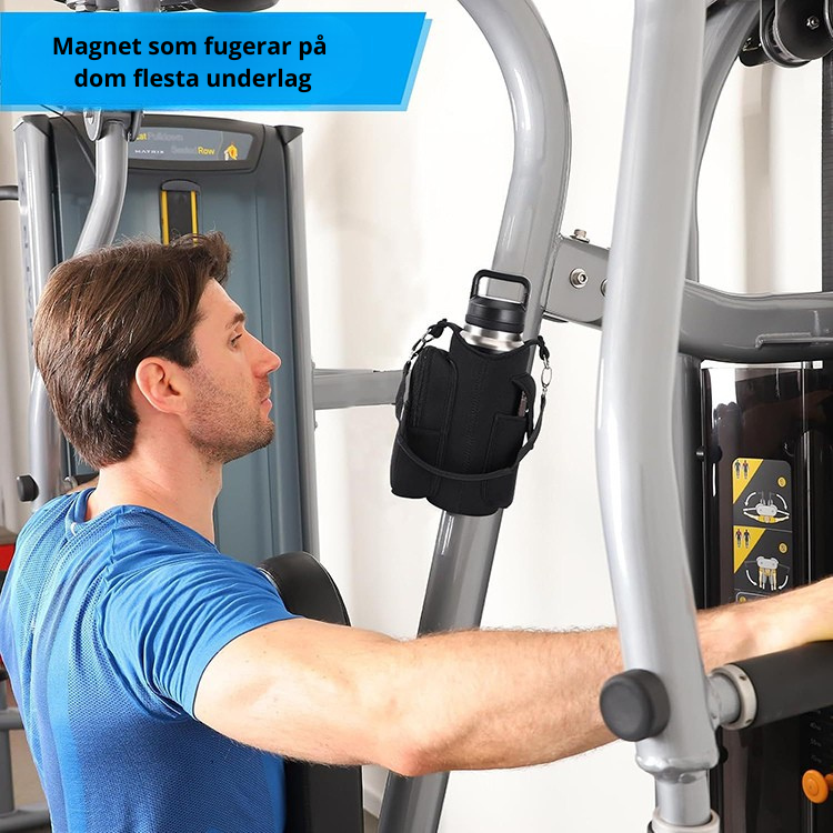 Magnetisch-Vatenflaskväska – träningsväska med fickor &amp; axelrem