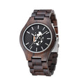 Men's Wooden Watch With 2035 Japanese Movement And Luminous Pointers