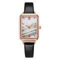 Retro Rectangular Women's Watch With Leather Strap